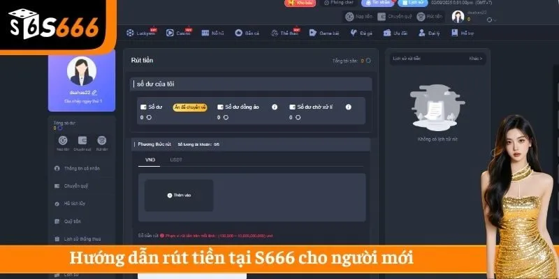 Hướng dẫn rút tiền tại S666 cho người mới 