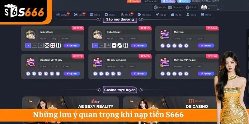 Những lưu ý quan trọng khi giao dịch nạp tiền tại S666